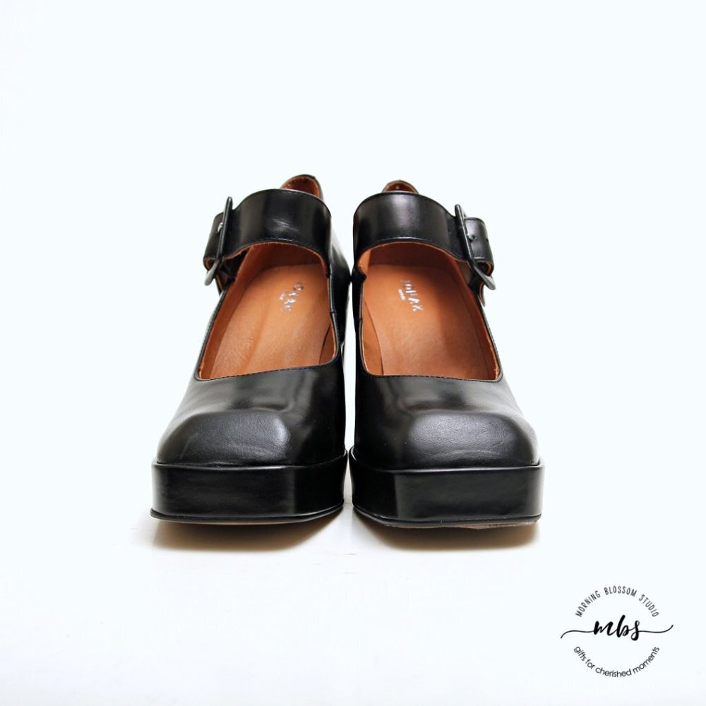 NWT Jonak Paris Mary Jane Block Heels Leather‎ Platform - Picture 3 of 15